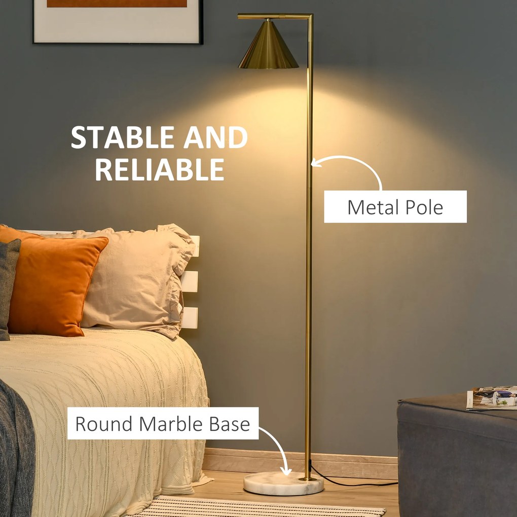 Lampa de podea, abajur reglabil, 31x26x153 cm aurie HOMCOM | Aosom RO