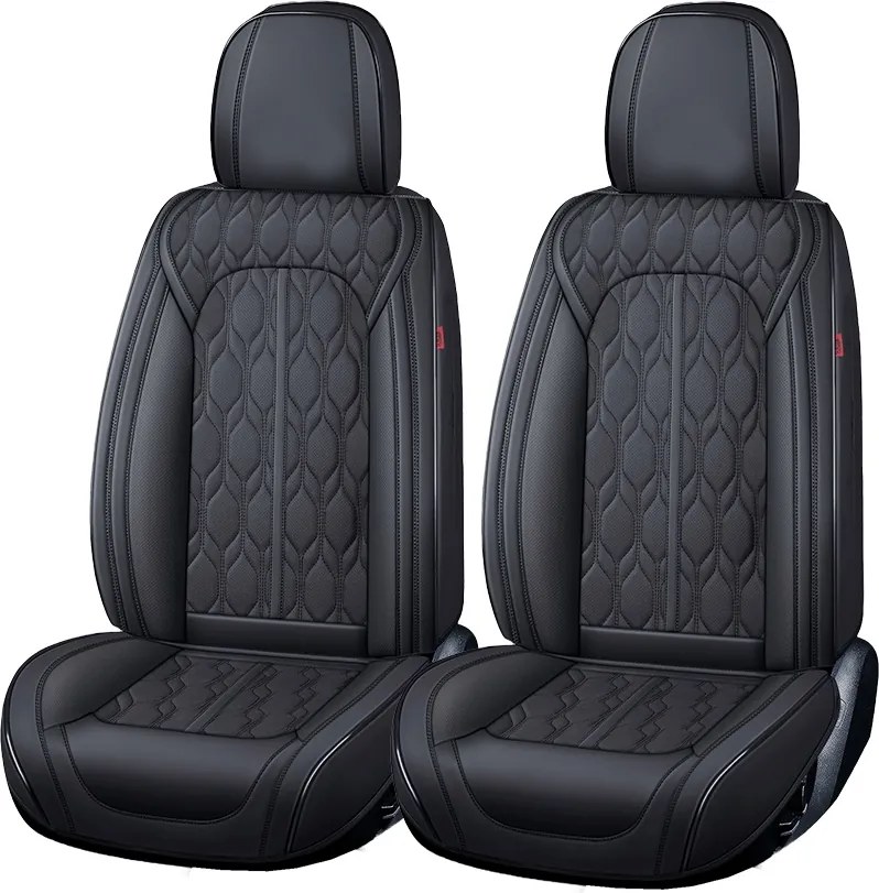 Huse auto premium 5 locuri Carguard Deluxe piele ecologica perforata - negru