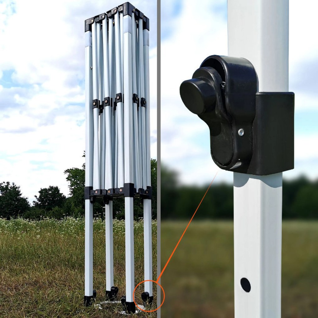 Stan de Vânzare 2 x 3 m SUPER Oțel | Montaj în 2 minute | BRIMO - cu 3 pereți - Albastru