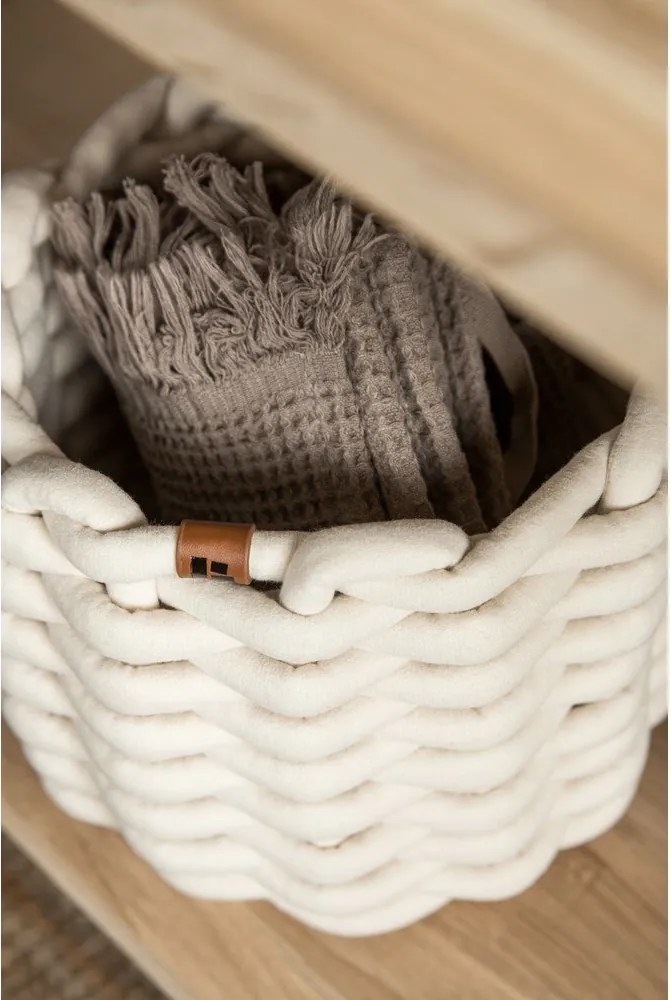 Coș de depozitare din material textil ø 21x17 cm Peach Skin Round S – Bigso