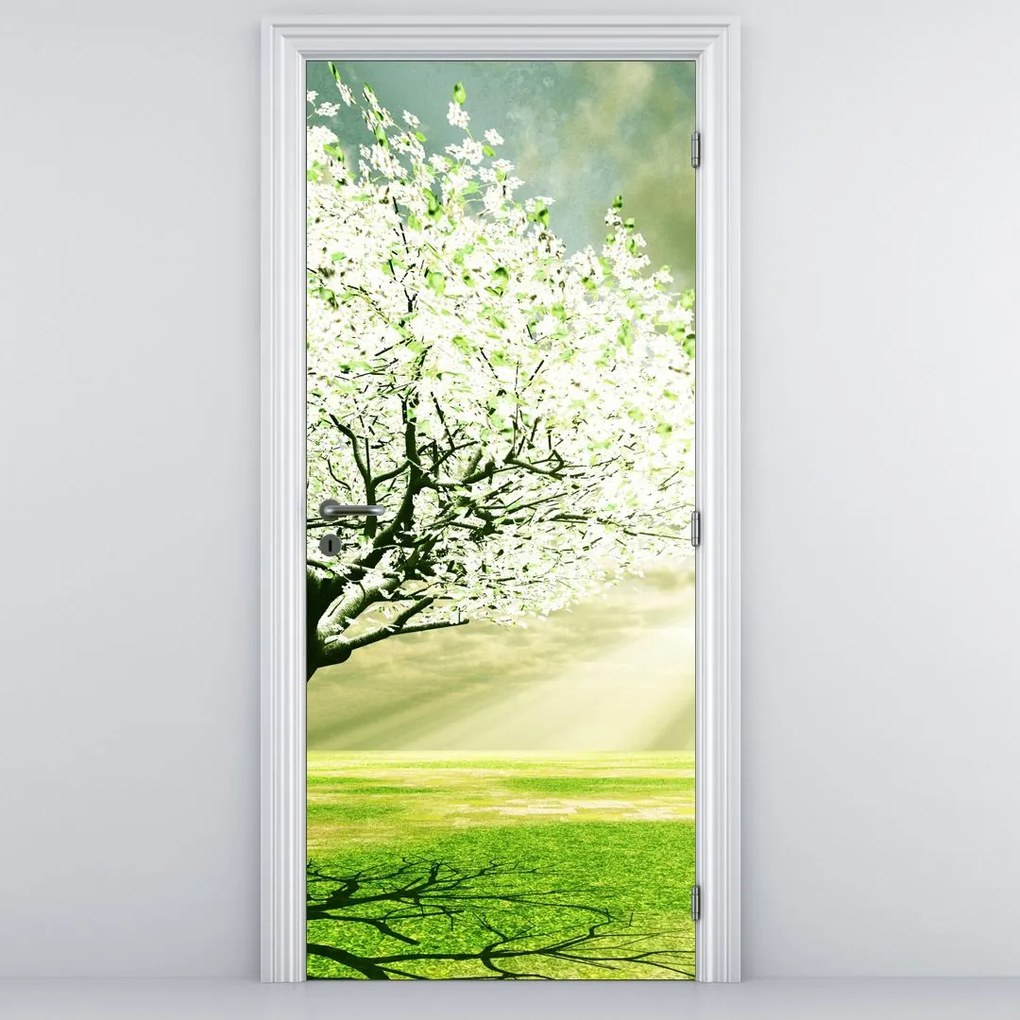 Fototapet pentru ușă - Copac în luncă (95x205cm)
