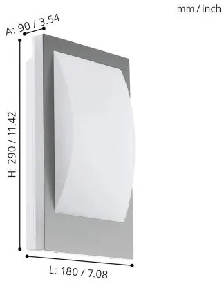 Eglo 33569 - Aplică de perete LED pentru exterior VERRES-C LED/9W/230V IP44