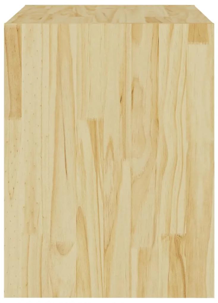 Noptiere, 2 buc., 40x30,5x40 cm, lemn masiv de pin 2, Maro
