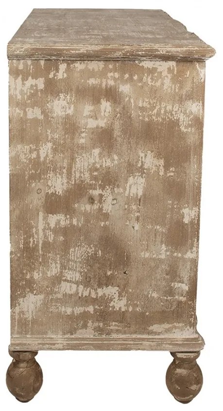 Comoda bej, din lemn masiv, aspect vintage, 4 sertare, Montauban
