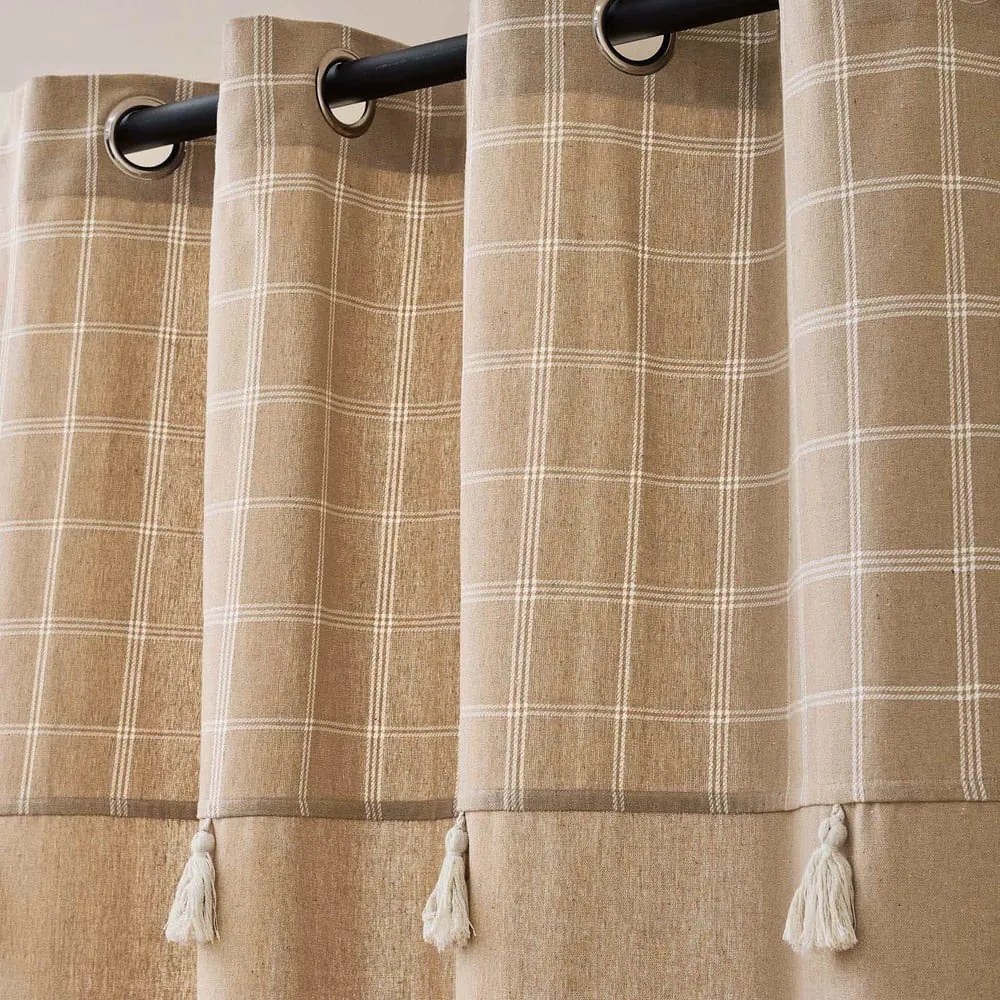 Draperie maro din amestec de bumbac 140x240 cm Everest – douceur d'intérieur