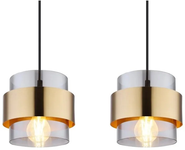 Lustra cu 4 pendule design modern MILLEY negru, auriu