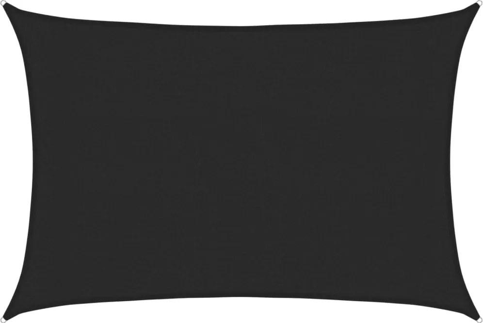 vidaXL Pânză parasolar, negru, 3x4,5 m, HDPE, 160 g/m²