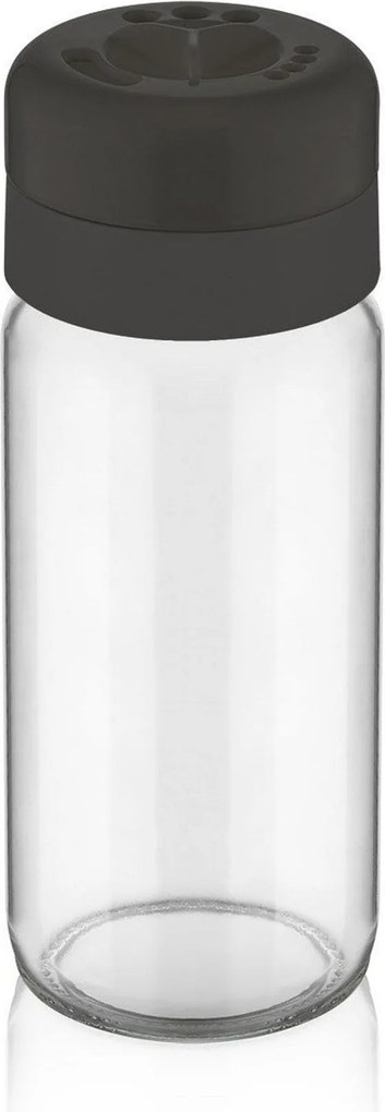 Set 2 recipiente condimente C-00153, negru/transparent, sticla/plastic
