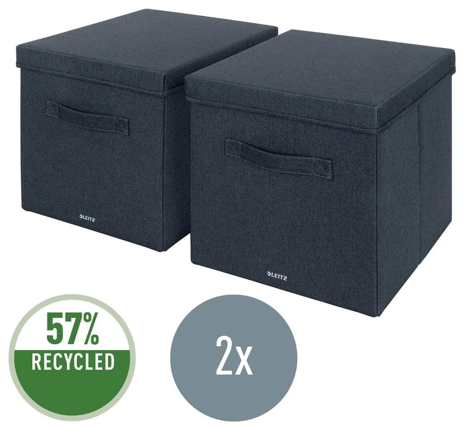 Cutii de depozitare 2 buc. din material textil cu capac – Leitz