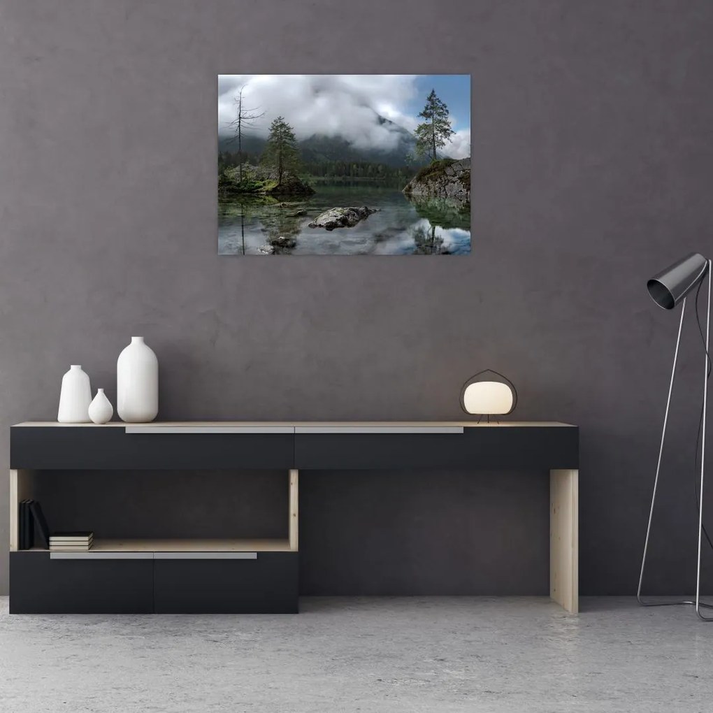 Tablou cu pomi în lac (70x50 cm)