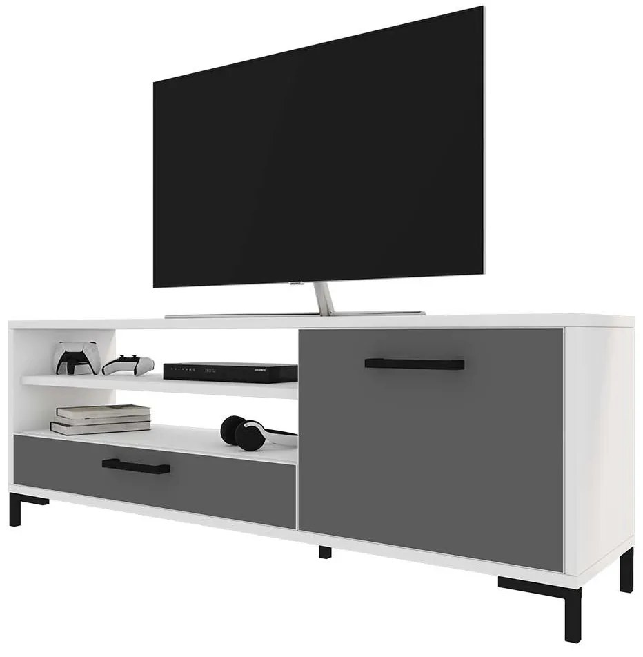 Masă TV Cascade  (alb + gri). 1098743