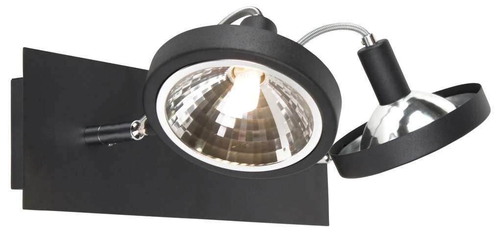 Spotlight de design negru cu 2 lumini reglabile - Nox