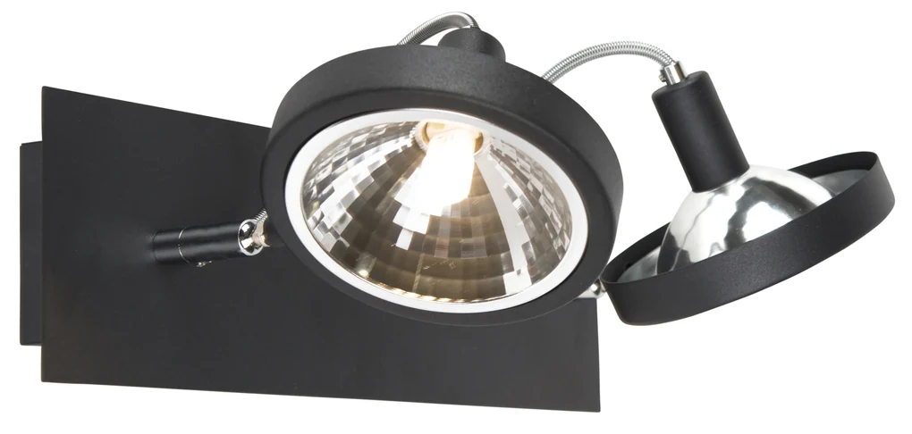 Spotlight de design negru cu 2 lumini reglabile - Nox