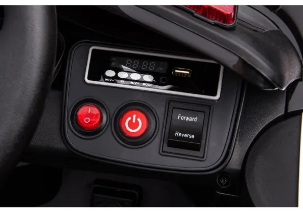 Mașinuță electrică de poliție Dodge Challenger 50W/4500 mAh negru/alb