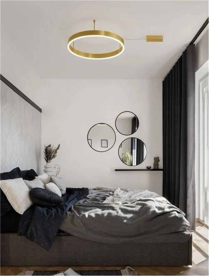 Lustra/Plafoniera LED dimabila design circular MOTIF bronz 60cm