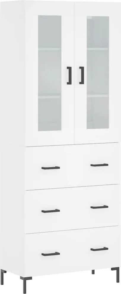 vidaXL Dulap înalt, alb, 69,5x34x180 cm, lemn compozit