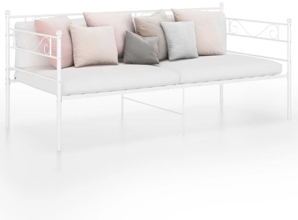Cadru pat canapea, alb, 90x200 cm, metal