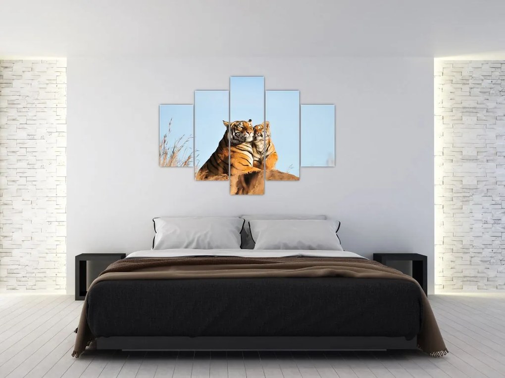 Tablou - Tigroaica cu pui (150x105 cm)
