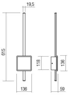 Redo 01-2696 - Aplica LED de perete DIAZ, 20W, 230V, CRI 90, albă