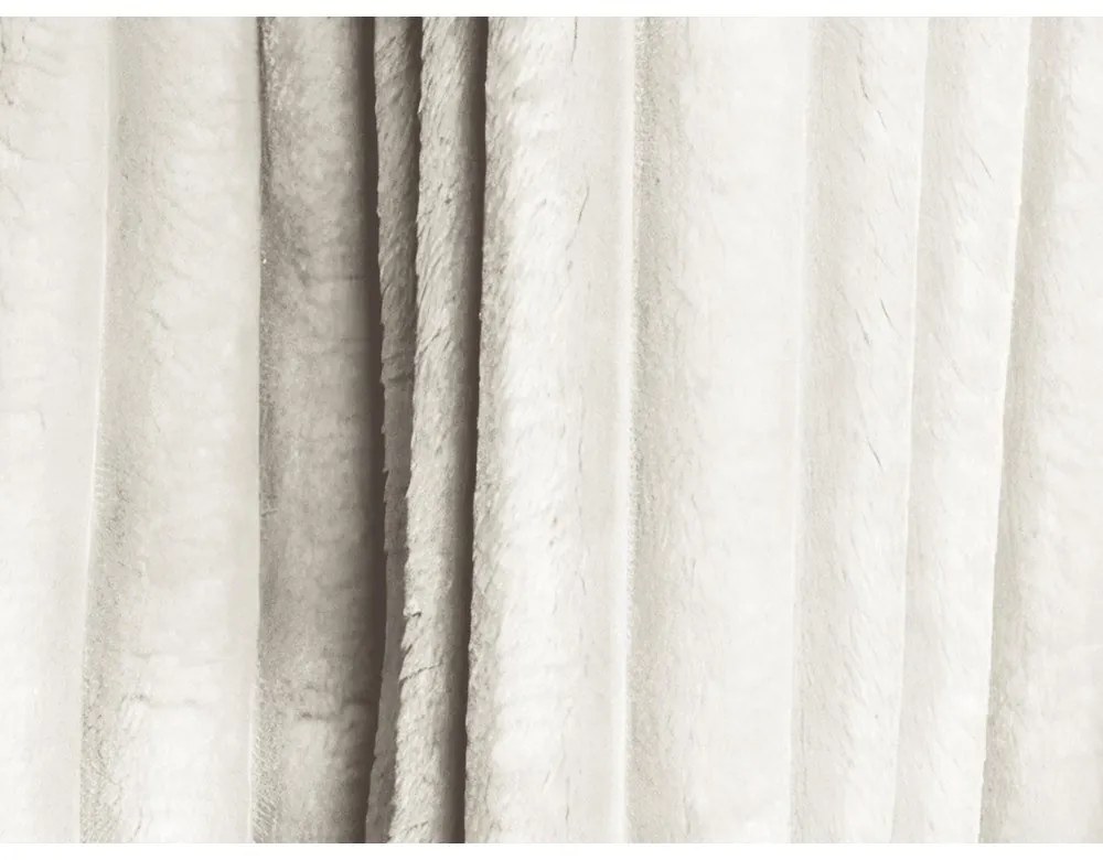 Canapea bej extensibilă/cu spațiu de depozitare cu tapițerie din catifea reiată 266 cm Kini – Makamii