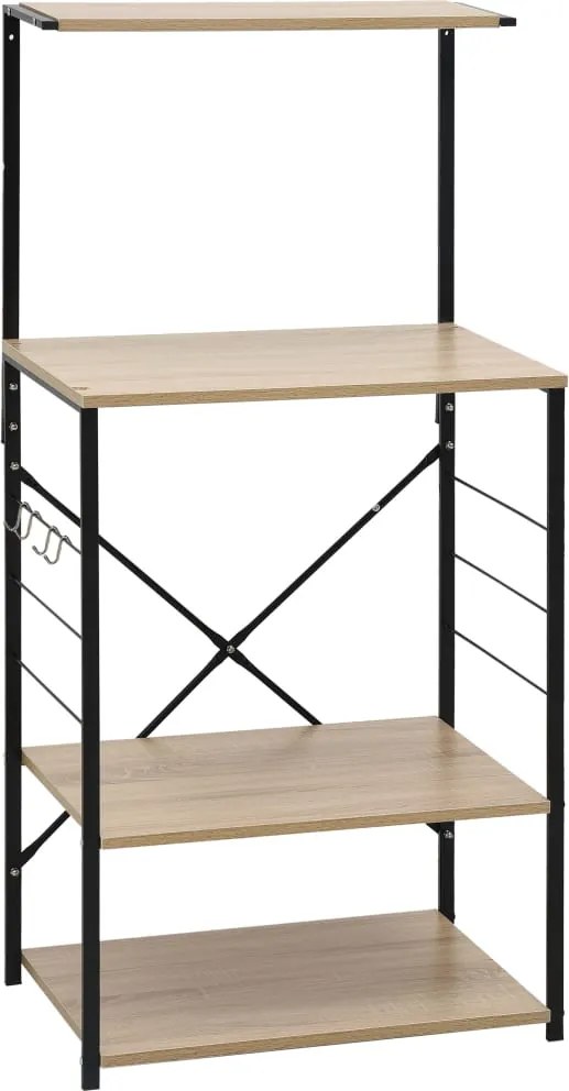 vidaXL Dulap microunde, negru/stejar 60x39,6x123 cm lemn prelucrat