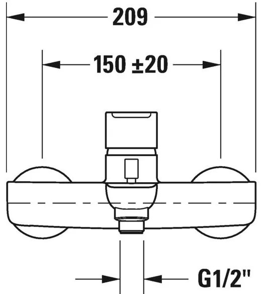 Duravit B.1 Baterie cada dus monocomanda, crom