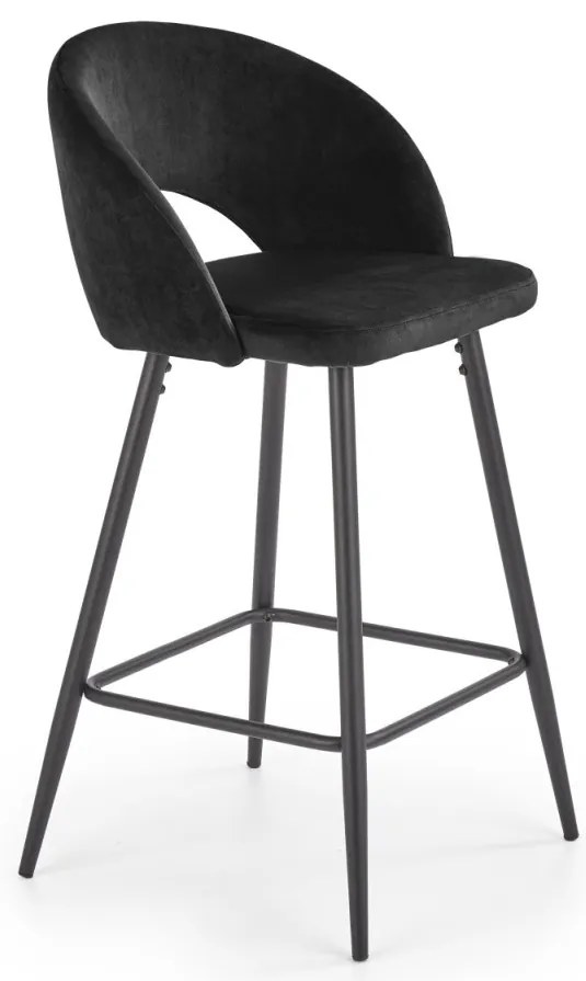 Scaun de bar H96 velvet negru H89 cm