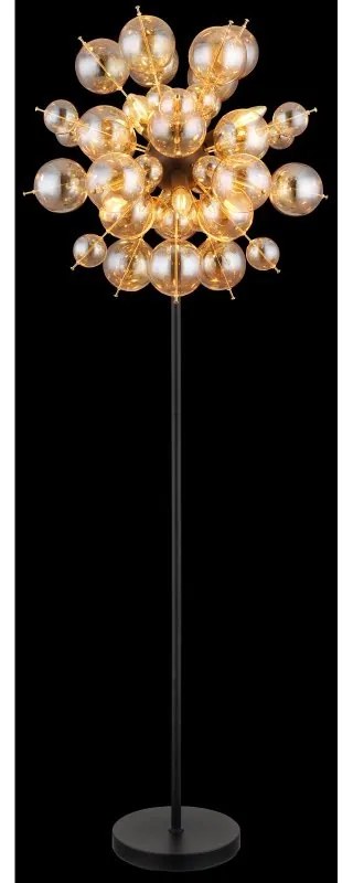 Lampadar design modern UDO 6L negru/chihlimbar
