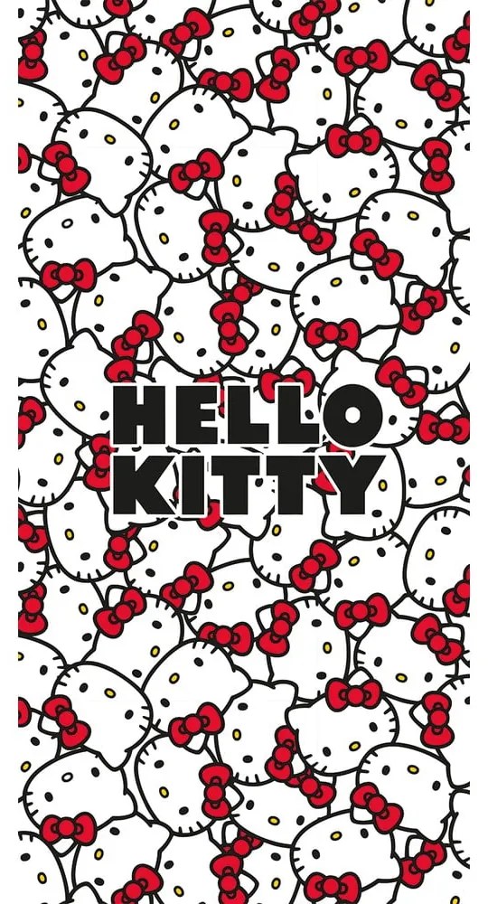 Prosop pentru copii roșu/alb din bumbac 70x140 cm Hello Kitty – Jerry Fabrics