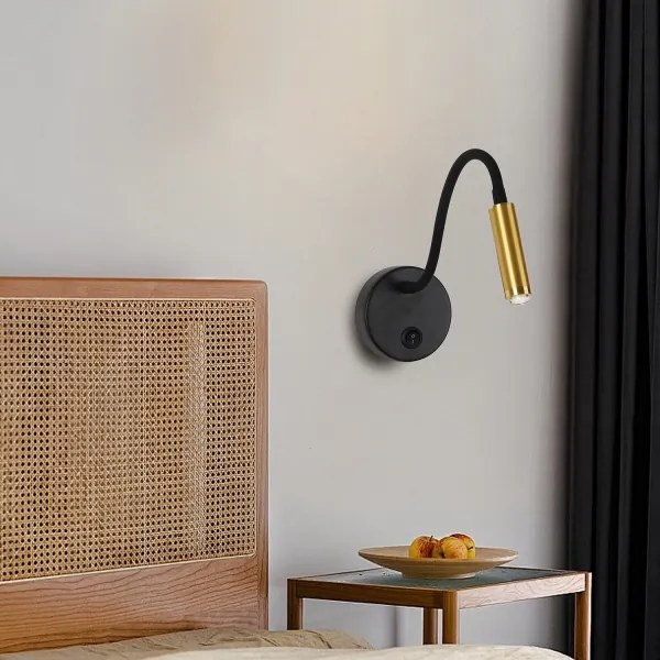 Lampă flexibilă dimabilă de perete Brilagi MAYA 1xG9/4W/230V negru/auriu