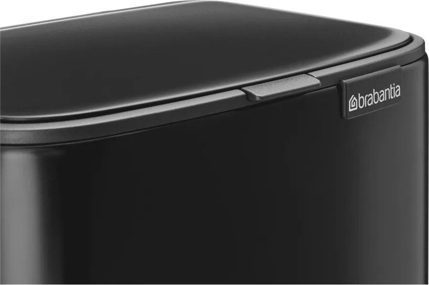 Coș de gunoi negru mat cu pedală din oțel 7 l Bo – Brabantia