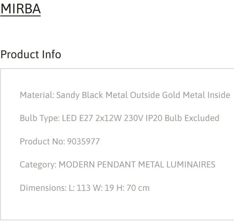 Lustra suspendata design modern MIRBA