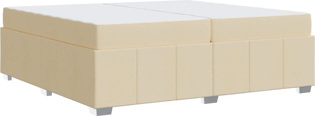 vidaXL Cadru de pat cu saltea Crem 200 x 200 cm țesătură