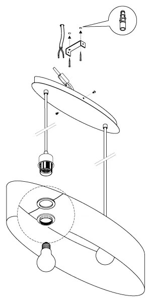 Eglo 31616 - Lustra cu cablu MASERLO 2xE27/60W/230V