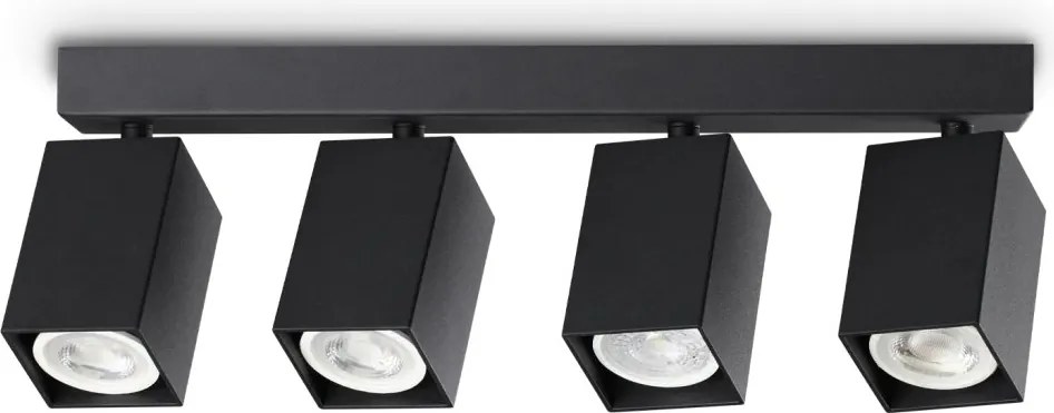 Plafoniera DYNAMITE PL4 LINEAR SQUARE NERO