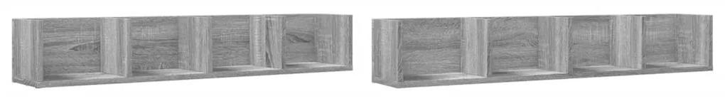 840454 vidaXL Dulapuri de perete, 2 buc., gri sonoma, 99x18x16,5 cm, lemn