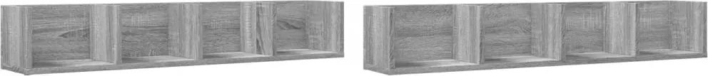 vidaXL Dulapuri de perete, 2 buc., gri sonoma, 99x18x16,5 cm, lemn