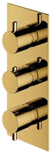 Baterie cada - dus incastrata Omnires Y termostatata auriu fara corp ingropat