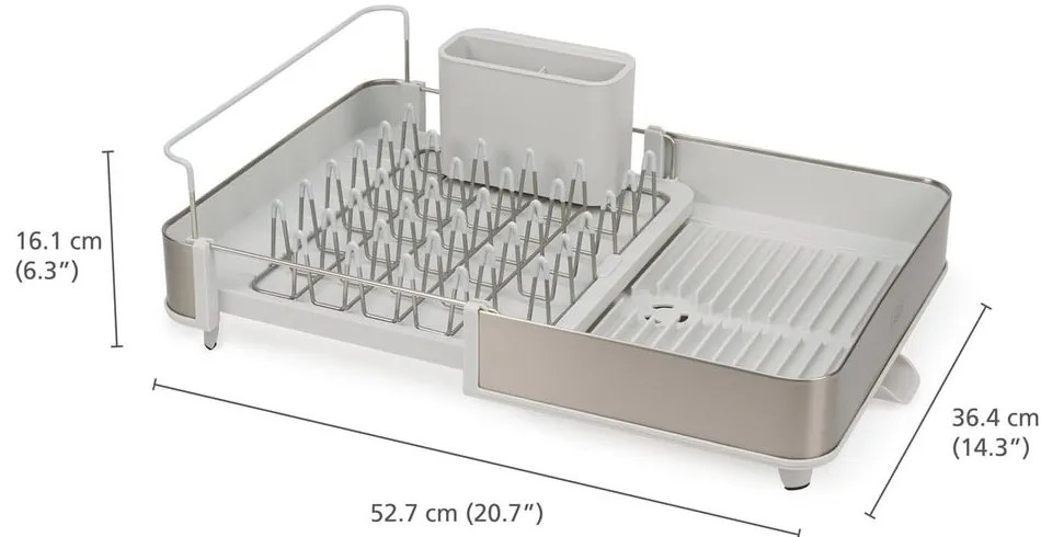 Scurgător de vase argintiu din metal Extend – Joseph Joseph