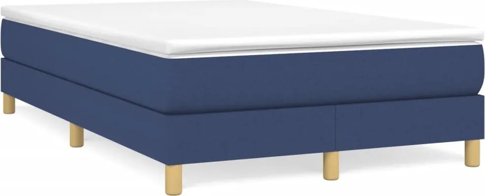 vidaXL Cadru de pat cu arcuri țesătură albastră 120x200 cm