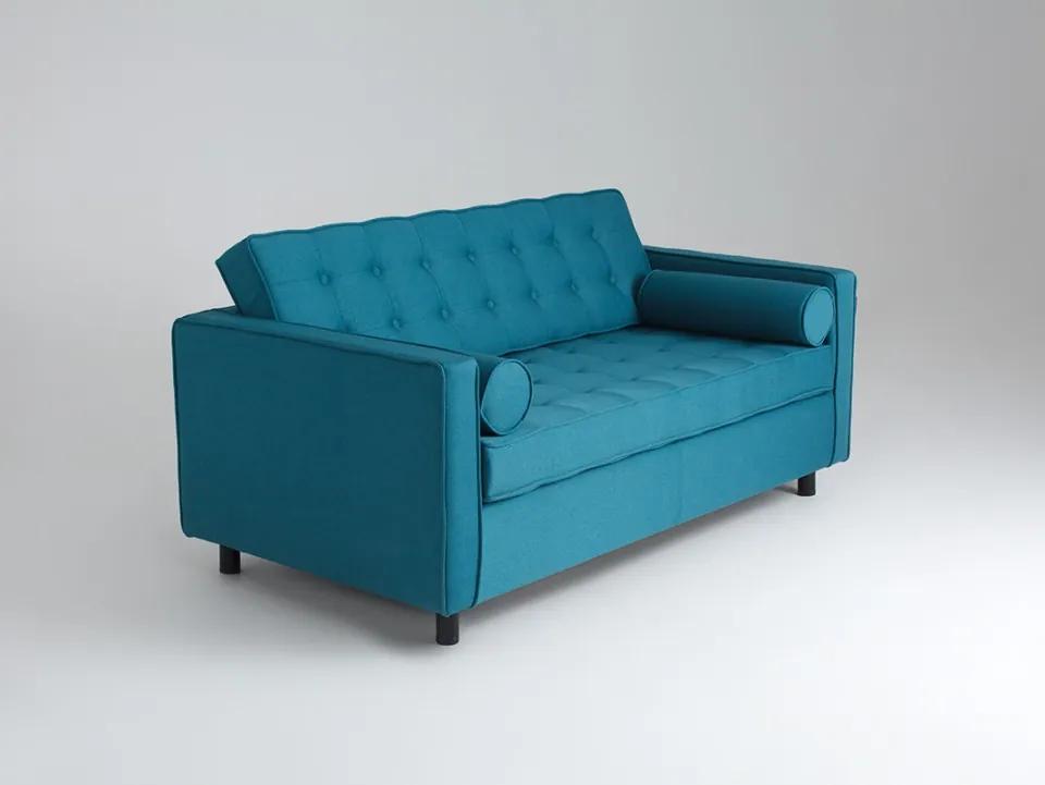 Canapea extensibila albastru deschis din material textil Topic Custom Form