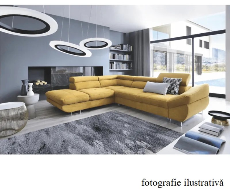 Coltar Living Extensibil FABIA Mustar Stanga