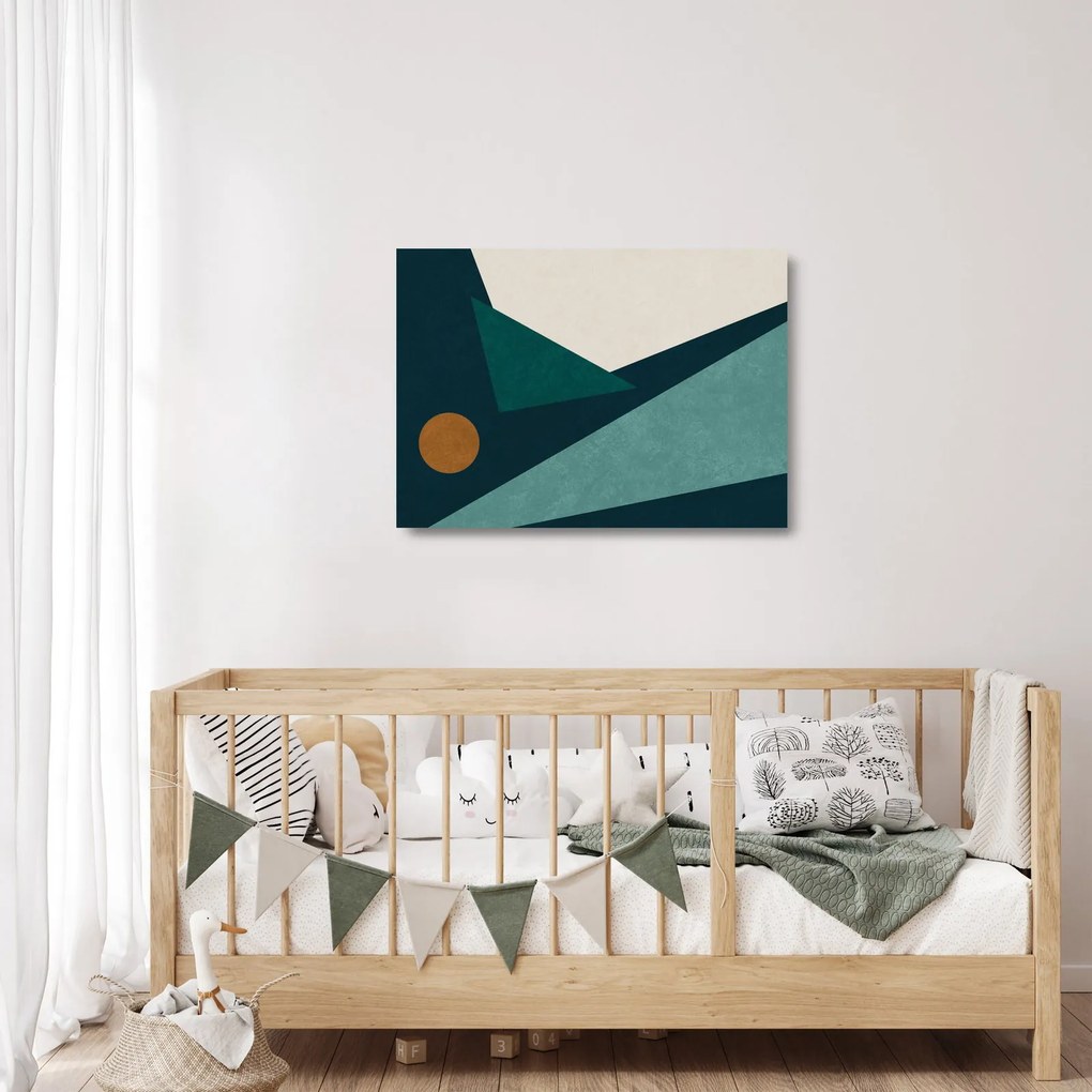 Tablou pe sticlă - Abstract cubic (70x50 cm)