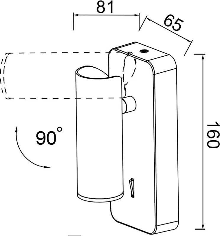 Aplica de perete cu reader Mini GU10 NOTTE negru