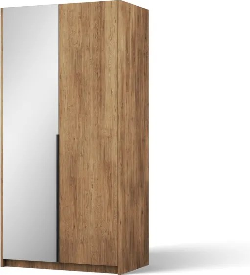 Dulap Alera II Hinged – cu oglindă – 100x58x204 cm – Stejar Artisan – Alera II Hinged Dulap – Varianta 1
