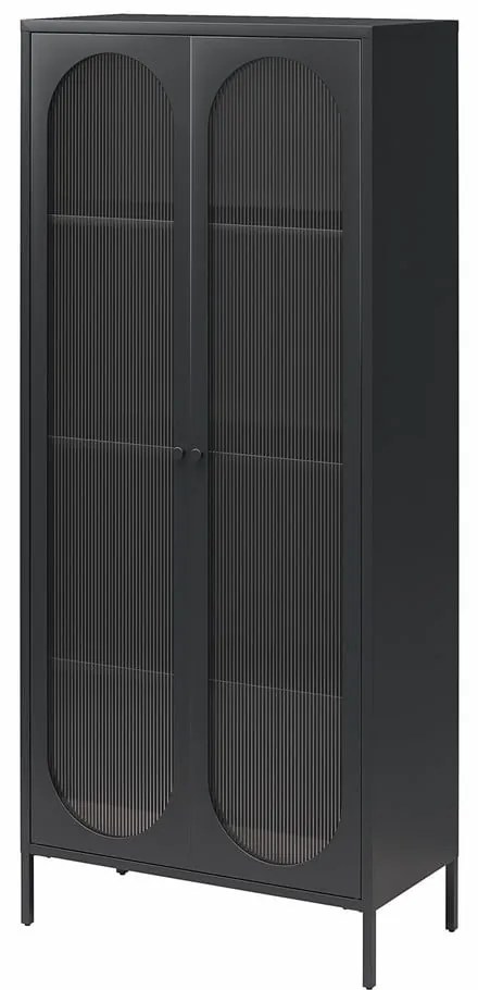Vitrină neagră din metal 80x186x40 cm Luna – Støraa