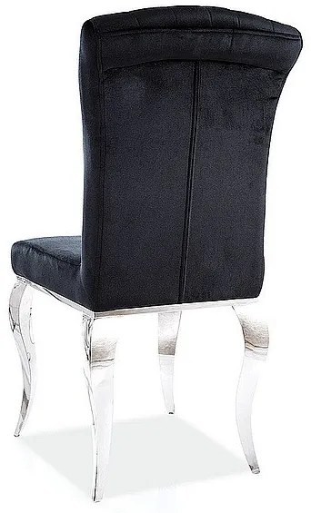 Scaun Prince velvet negru - H100 cm