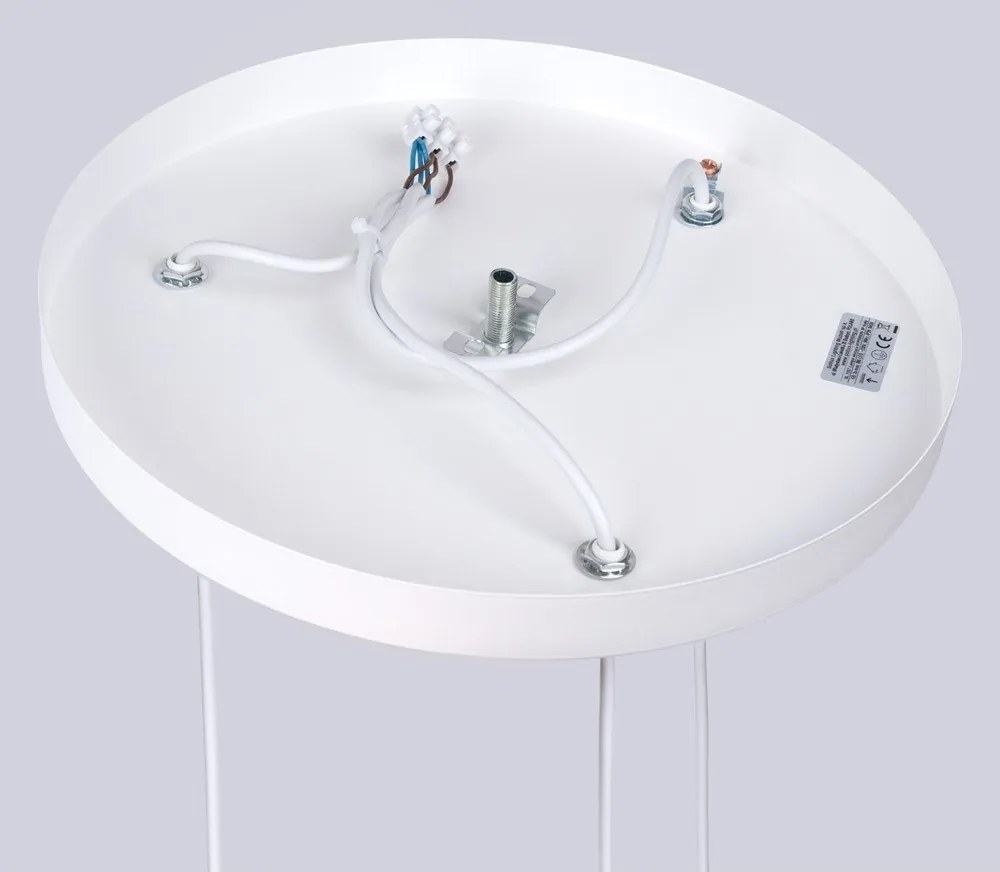 Lustră pentru copii albă cu abajur din sticlă ø 32 cm Mab – Sollux