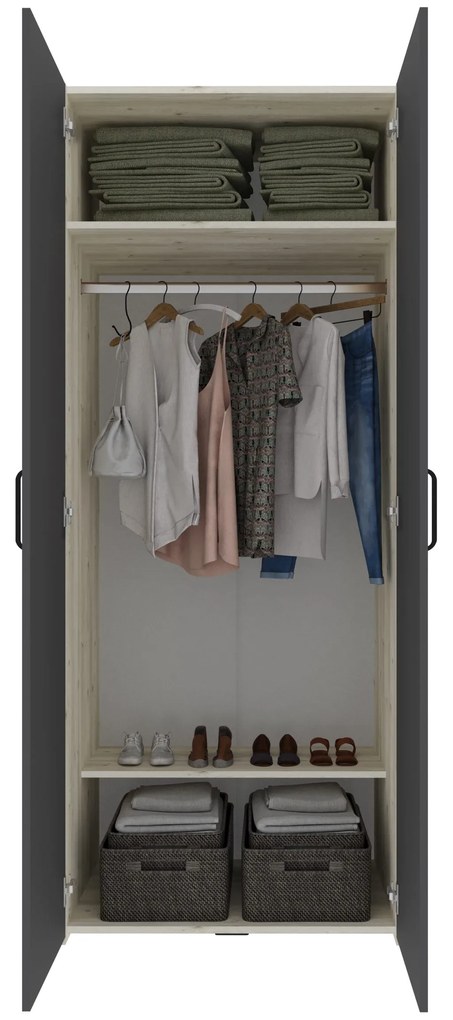 Dressing Malmo V4, Stejar Alb/Antracit, L 165 cm