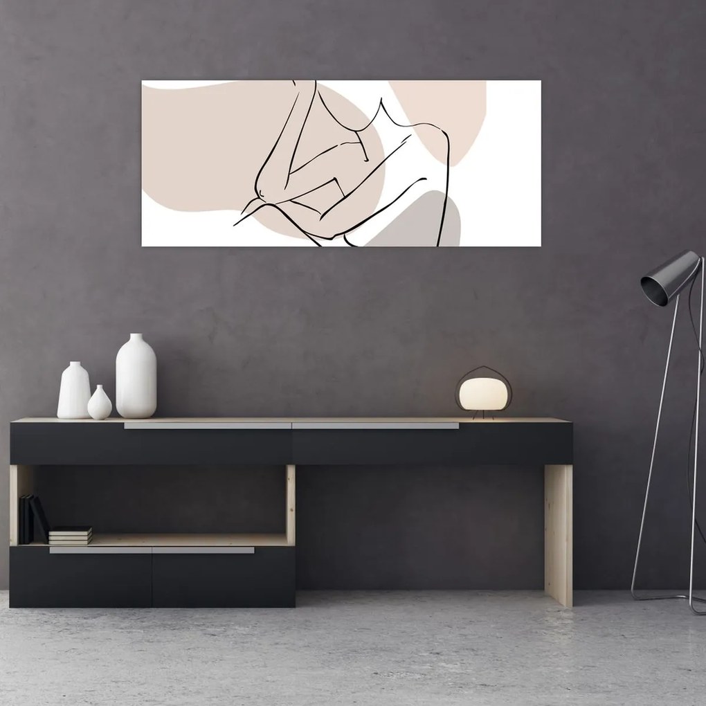 Tablou - Femeie corp linie de artă N⁰1 (120x50 cm)